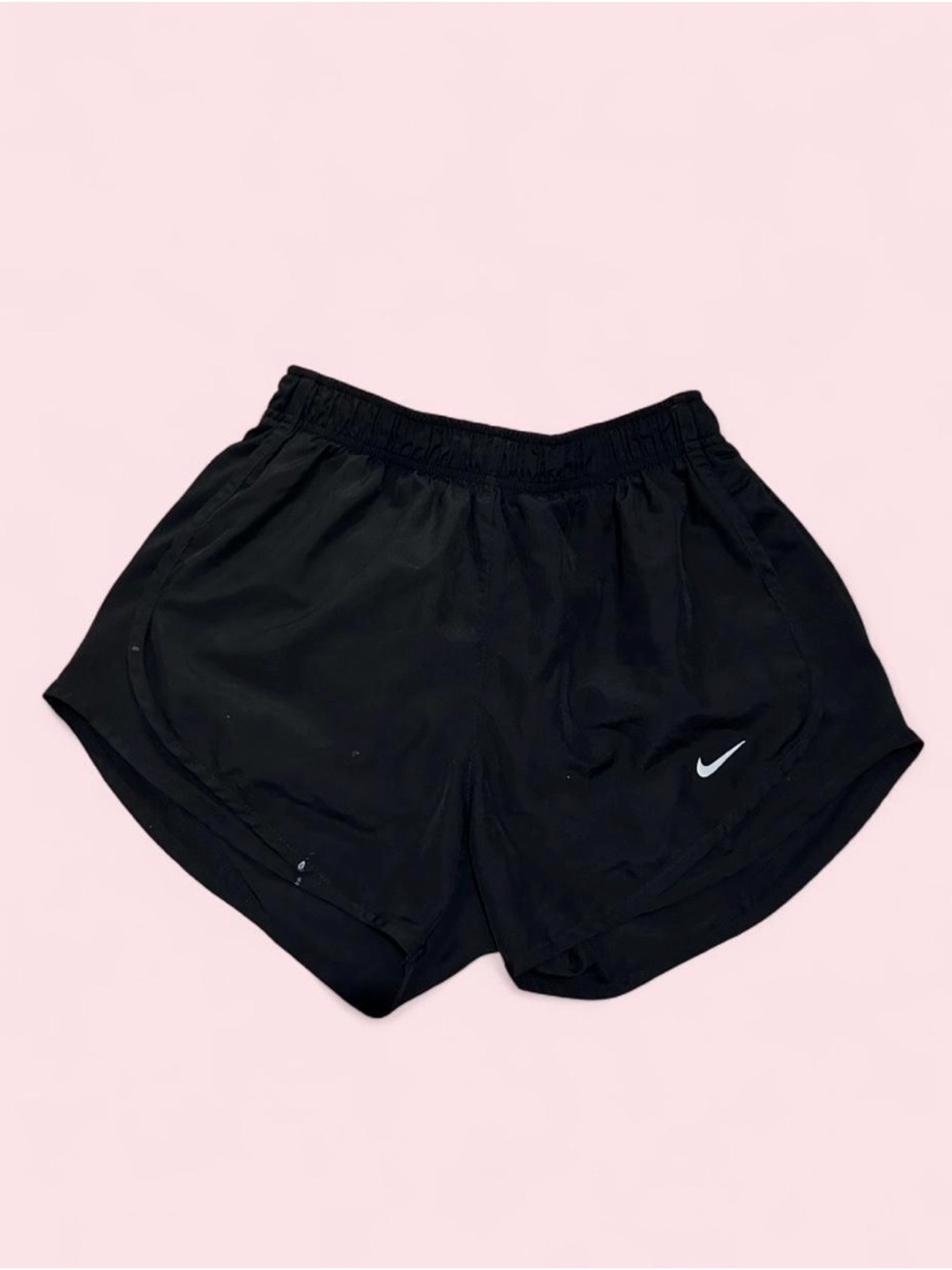 Nike Women’s Black Athletic Running Shorts with White Swoosh